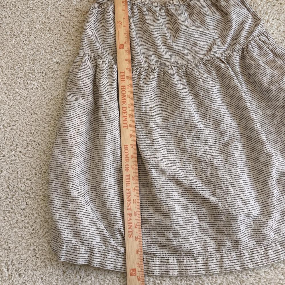 Madewell XL Linen Blend Tie Strap Tiered Midi Dress Pockets Striped Cottagecore - Picture 9 of 9